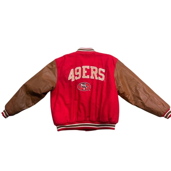 Vintage San Francisco 49ers Logo Athletic Varsity Jacket 90s leather size XL Bomber & Varsity